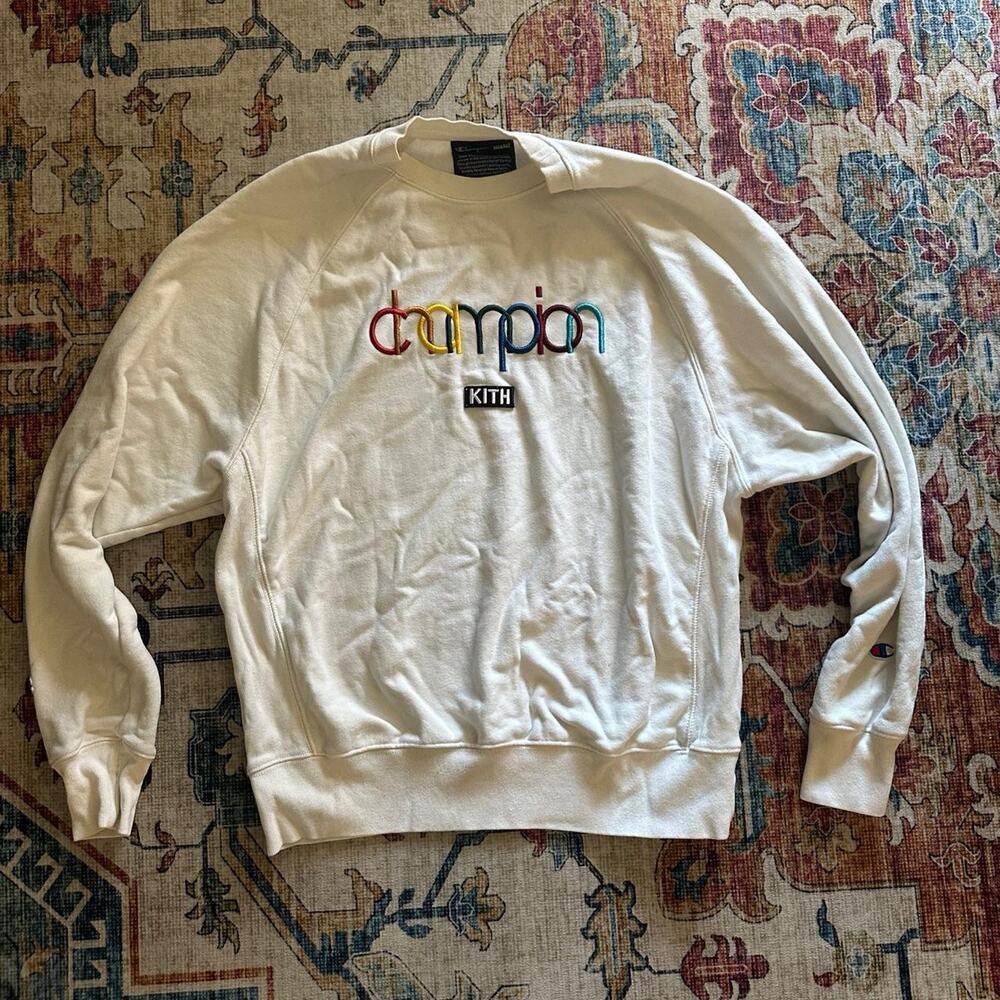 White champion kith crewneck sweatshirt